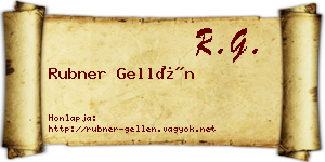 Rubner Gellén névjegykártya